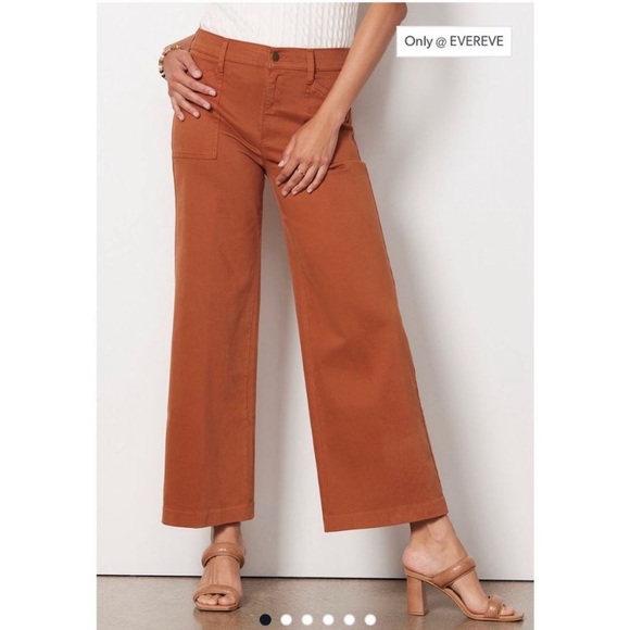 Evereve Pants - Evereve Beth Wide Leg Cognac Brown Pants 30